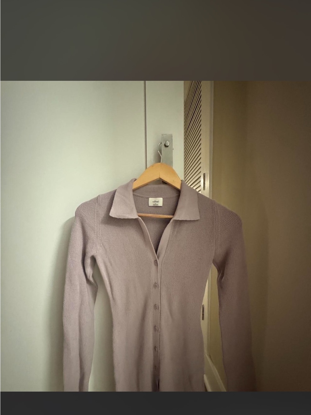 aritzia wilfred sweater midi dress in a light purple - never worn